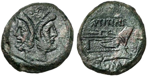 titinia roman coin as